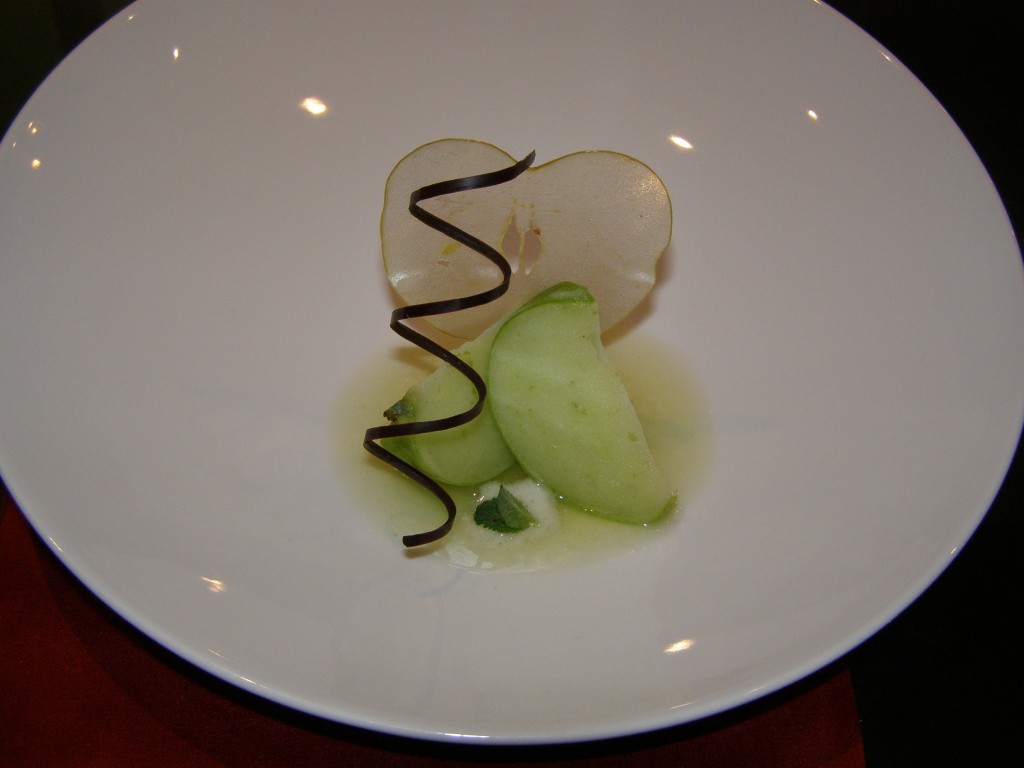 Sorbet di mela czyli jabłkowy z restauracji St. Hubertus  w San Cassiano